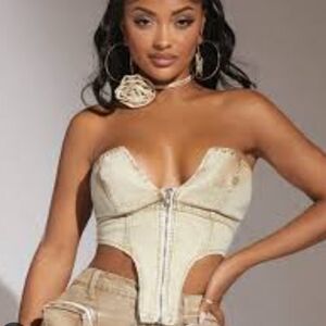 SHEIN SXY jeans crop top blouse